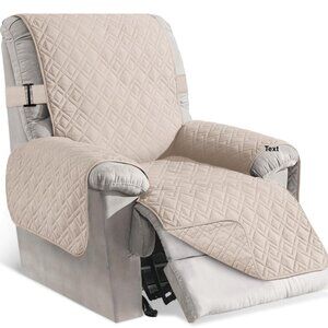 NWOT Recliner Cover Anti-Slip Recliner Chair Covers Leather Recliner: Beige
